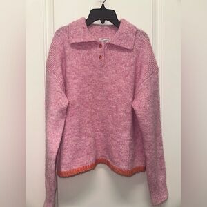 Stitches & Stripes Pink Orange Sweater NWOT Size Medium